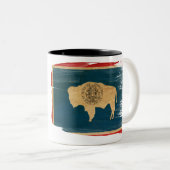Wyoming-Flaggen-Tasse Zweifarbige Tasse (VorderseiteRechts)
