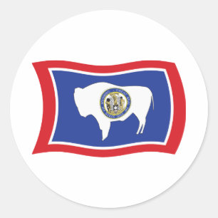 Wyoming-Flaggenaufkleber Runder Aufkleber