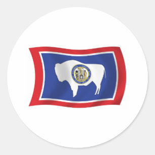 Wyoming-Flaggenaufkleber Runder Aufkleber