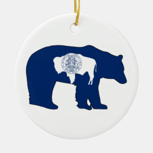 Wyoming-Flaggenträger Keramik Ornament