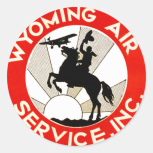 Wyoming-Fluglinienverkehr Runder Aufkleber