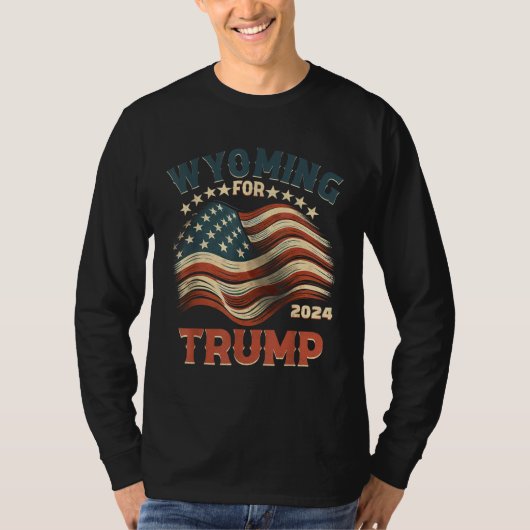 Wyoming for Trump 2024 usa Flag T-Shirt (Vorderseite)
