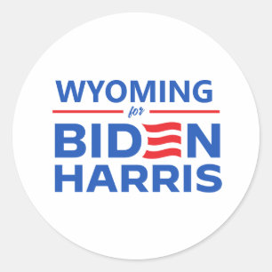 Wyoming für Biden Harris Runder Aufkleber