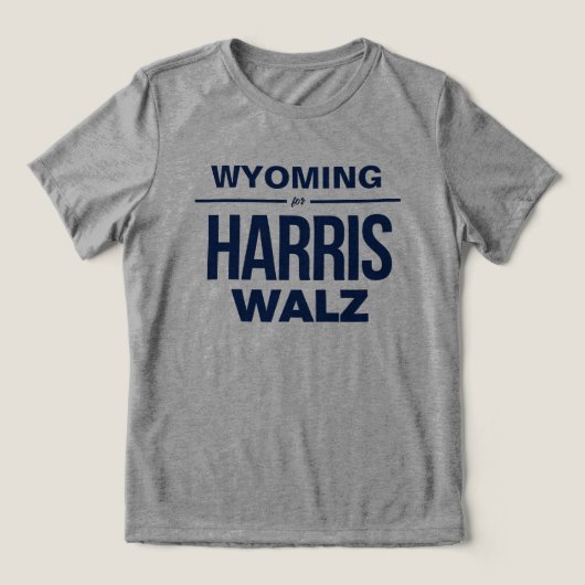 Wyoming für Harris Walz Tri-Blend Shirt (Design Vorderseite)