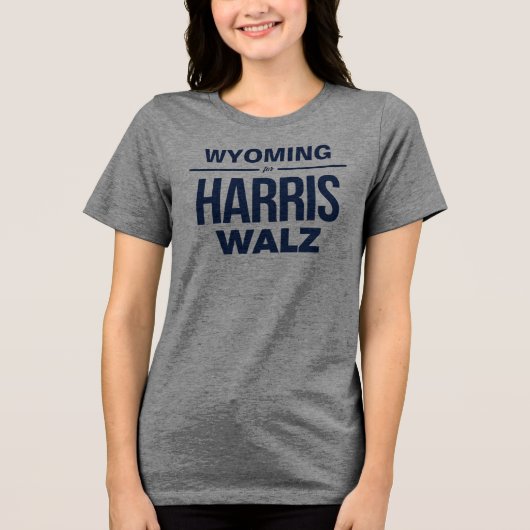 Wyoming für Harris Walz Tri-Blend Shirt (Vorderseite)