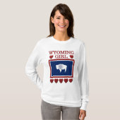 Wyoming Girl State Flag Hört T - Shirt (Vorne ganz)