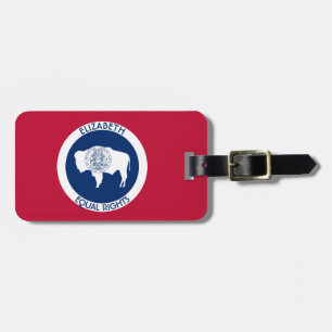 Wyoming-Gleichheits-Staats-personalisierte Flagge Gepäckanhänger