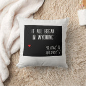 Wyoming GPS-Koordinaten mit Herz Kissen (Decke)