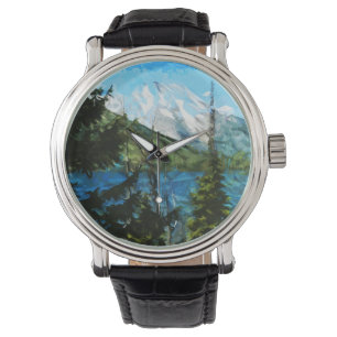 Wyoming Grand Teton Mountains Abstrakt Armbanduhr