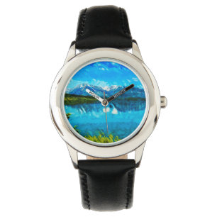 Wyoming Grand Teton Mountains Abstrakt Armbanduhr