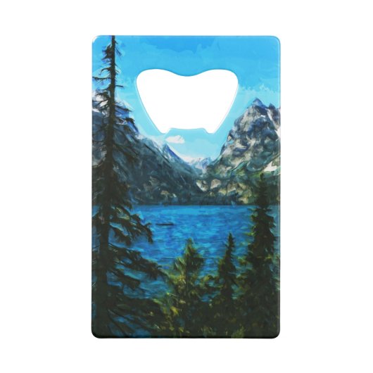 Wyoming Grand Teton Mountains Abstrakt Geldkarten Flaschenöffner (Rückseite)