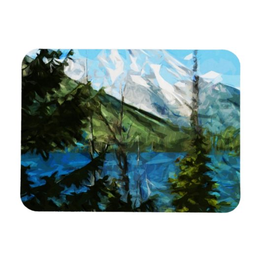 Wyoming Grand Teton Mountains Abstrakt Magnet (Horizontal)
