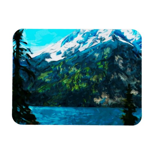 Wyoming Grand Teton Mountains Abstrakt Magnet (Horizontal)