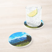 Wyoming Grand Teton Mountains Abstrakt Sandstein Untersetzer (Seite)