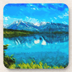 Wyoming Grand Teton Mountains Abstrakt Untersetzer
