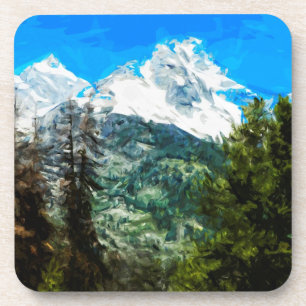 Wyoming Grand Teton Mountains Abstrakt Untersetzer