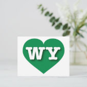 Wyoming Green Heart - I Liebe WY Postkarte (Stehend Vorderseite)