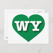 Wyoming Green Heart - I Liebe WY Postkarte (Vorne/Hinten)