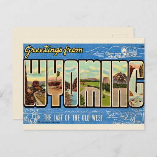 Wyoming Greetings Postcard Postkarte (Vorne/Hinten)