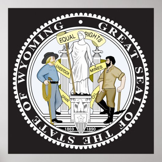 Wyoming großes Siegel Poster (Vorne)