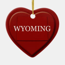 Wyoming Heart Map Weihnachtsdekoration Keramikornament