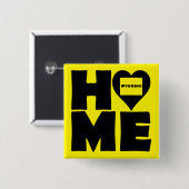 Wyoming Home Heart State Button Badge Pin (Vorne & Hinten)