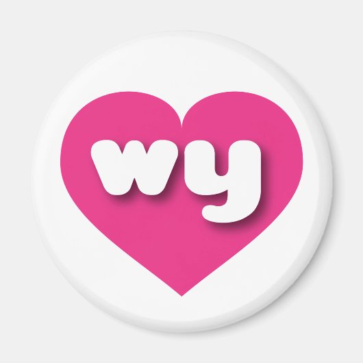 Wyoming hot pink heart - I Liebe warum Magnet (Vorne)