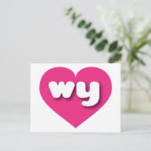 Wyoming hot pink heart - I Liebe warum Postkarte (Stehend Vorderseite)