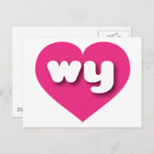 Wyoming hot pink heart - I Liebe warum Postkarte (Vorne/Hinten)