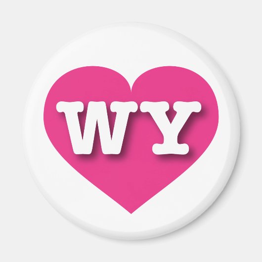 Wyoming Hot Pink Heart - I Liebe WY Magnet (Vorne)