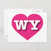 Wyoming Hot Pink Heart - I Liebe WY Postkarte (Vorne/Hinten)