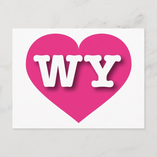 Wyoming Hot Pink Heart - I Liebe WY Postkarte (Vorderseite)