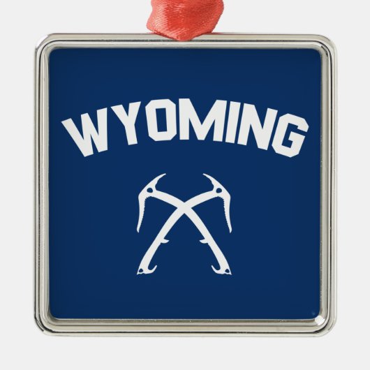 Wyoming Ice Climbing Ornament Aus Metall (Vorne)