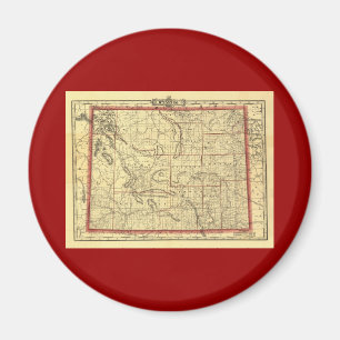 Wyoming-Karte 1895 Magnet
