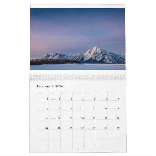 Wyoming Landschaften Kalender (Feb 2026)