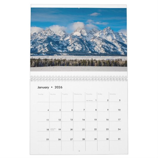 Wyoming Landschaften Kalender (Jan 2026)