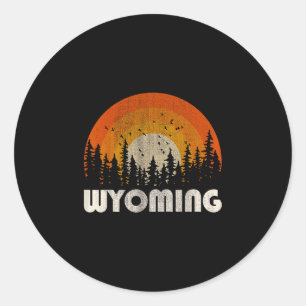 Wyoming - lustige Natur Vintage-Wandern 60er 70er Runder Aufkleber