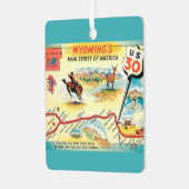 Wyoming Map Organisation Ornament Aus Metall (Vorderseite links)