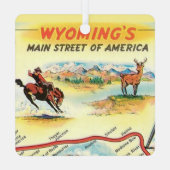 Wyoming Map Organisation Ornament Aus Metall (Rückseite)