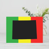 Wyoming mit Rasta-Farben Einladung (Stehend Vorderseite)