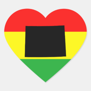 Wyoming mit Rasta-Farben Herz-Aufkleber