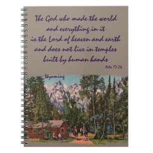 Wyoming Mountains Christliches Notebook Notizblock