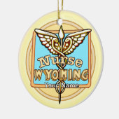Wyoming Nurse Caduceus Keramik Ornament (Links)