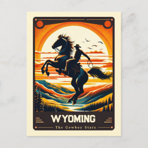 Wyoming Patriotischer Geist Vintage-Postkarte Postkarte