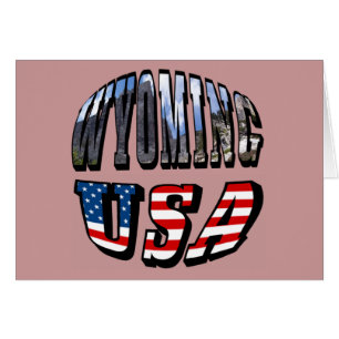 Wyoming Picture und USA Flag Text