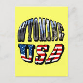 Wyoming Picture und USA Flag Text Postkarte (Vorderseite)