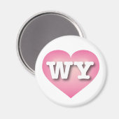 Wyoming Pink Fade Heart - I Liebe WY Magnet (Vorderseite/Rückseite)