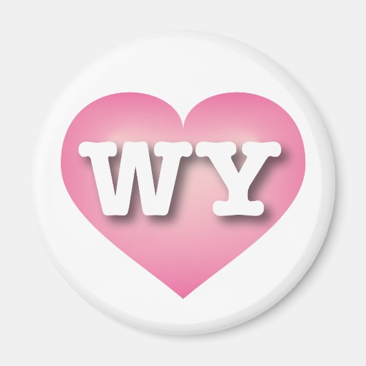 Wyoming Pink Fade Heart - I Liebe WY Magnet (Vorne)
