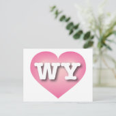 Wyoming Pink Fade Heart - I Liebe WY Postkarte (Stehend Vorderseite)