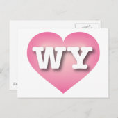 Wyoming Pink Fade Heart - I Liebe WY Postkarte (Vorne/Hinten)